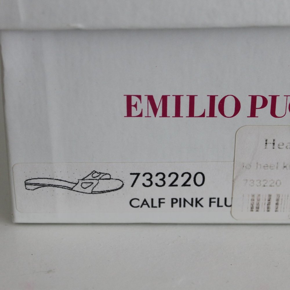 RARE RETRO Emilio Pucci Colorblock Leather Yellow Pink Green Slides Sandals 37.5 - Picture 8 of 11